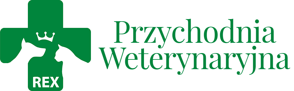 Zielone Logo przychodni weterynaryjnej REX w Lublinie.